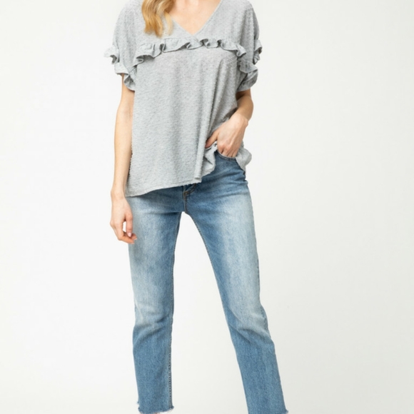 Seafoam Swiss Dot Ruffle Top NWT - Picture 7 of 7